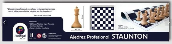 Imagen de Ajedrez Profesional Fichas c/peso-c/tab. vinilo enrollable